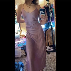 lavender satin dress
